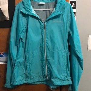 Teal Columbia rain jacket